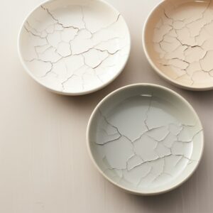 Ceramic bowls in pastel tones