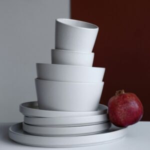 Stack of white bowls