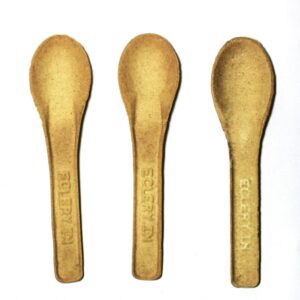 Wooden spoons with gold handles